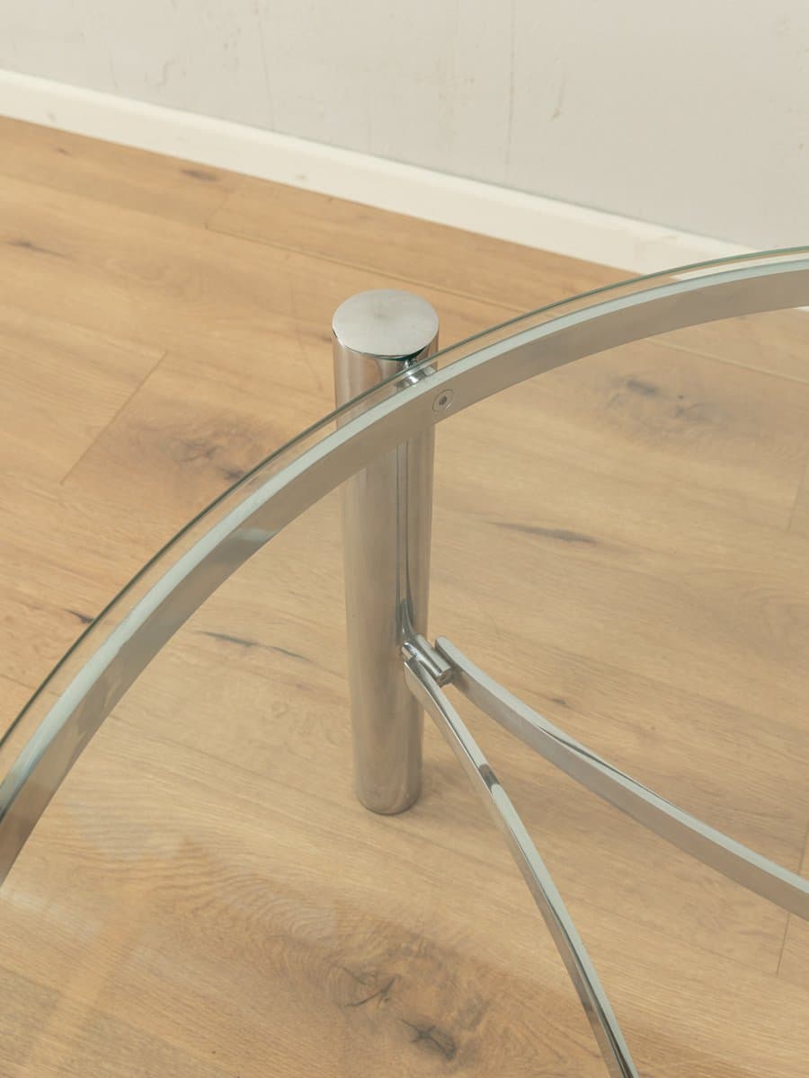 Coffee table, transparent glass, stainless steel, Germany, 1990s. - 285414