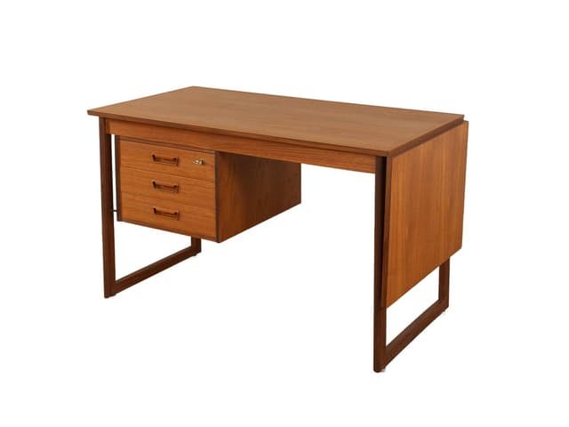 Desk, brown teak, Denmark, 1960s - DIMENSION