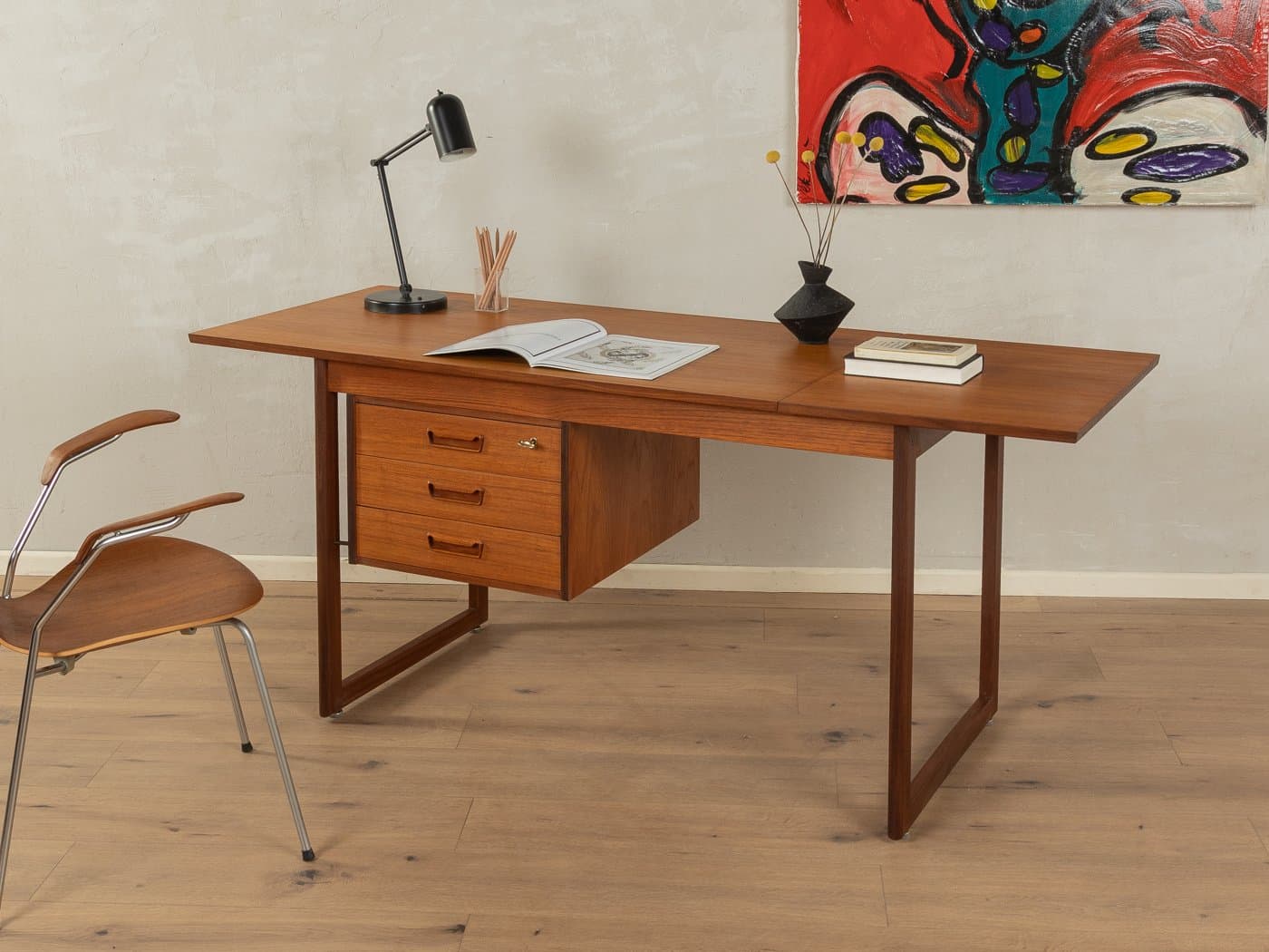 Desk, brown teak, Denmark, 1960s - 285372