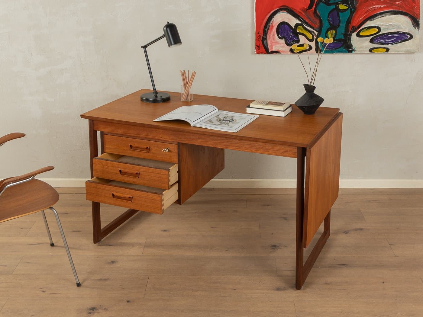 Desk, brown teak, Denmark, 1960s - 285363