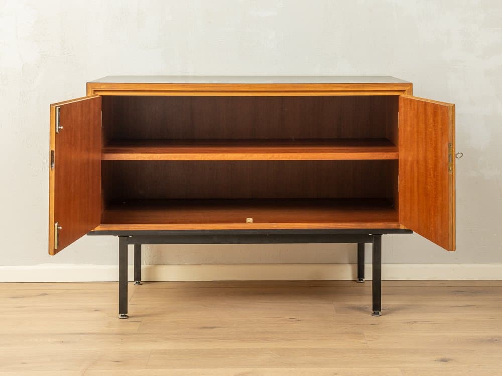 Komoda Mid-Century, orzech brązowy, stal czarna, Niemcy, lata 50. - 285360