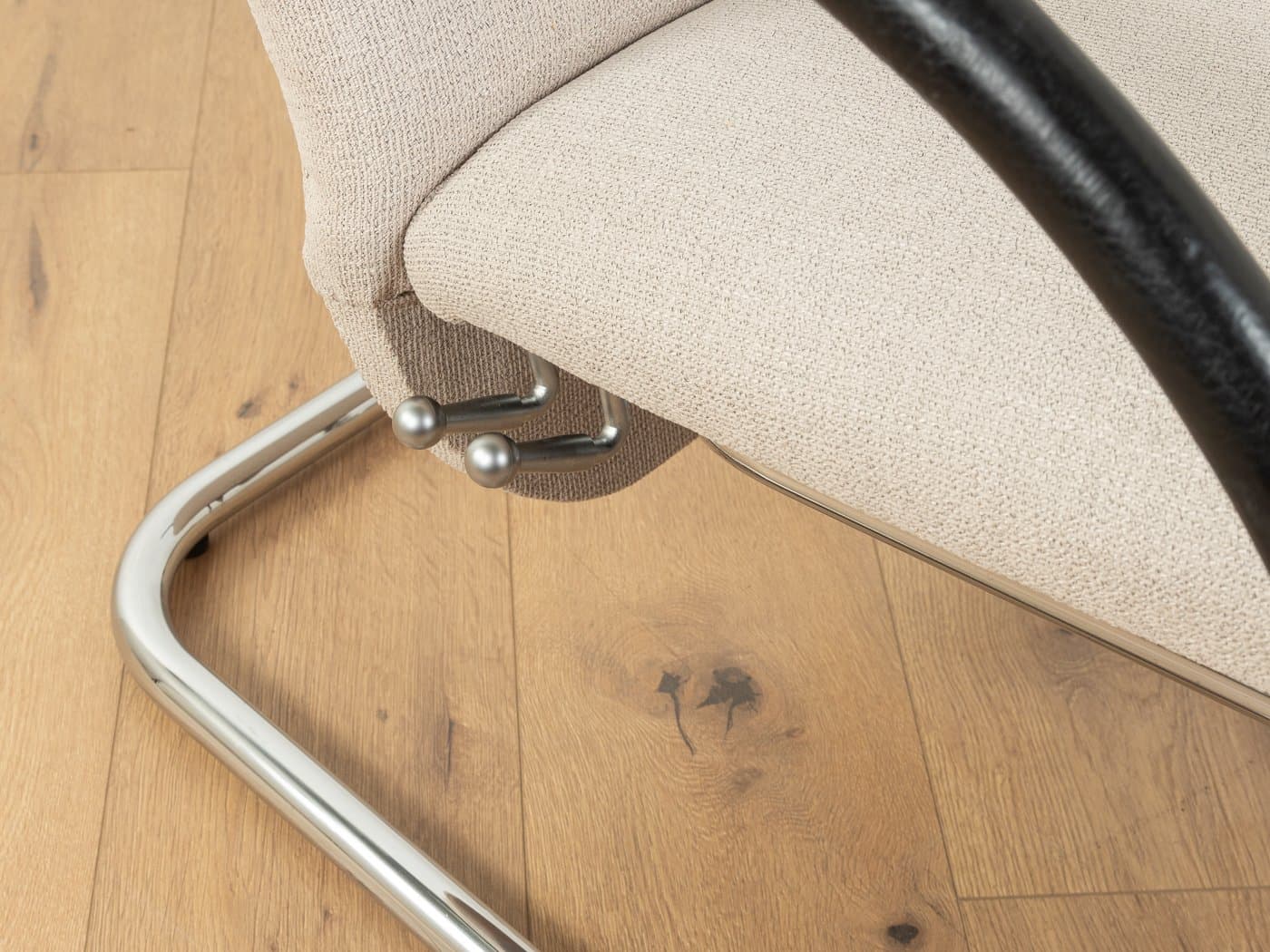 Fotel Fino, beżowy, stal chromowana, proj. F. Fertig, Niemcy, lata 80. - 285310