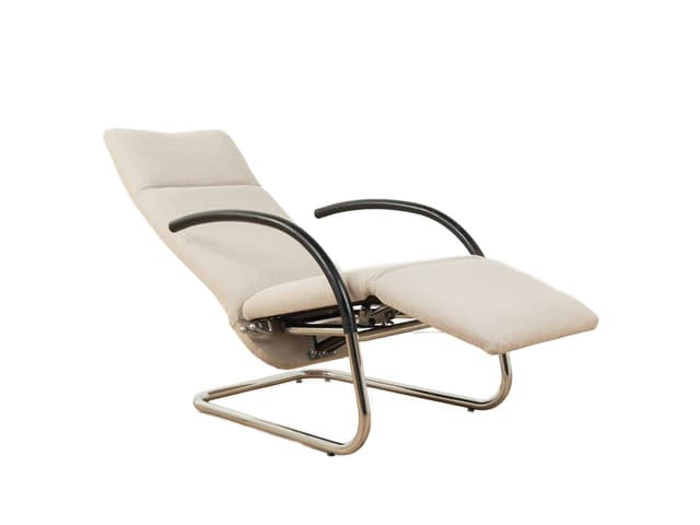 Fotel Fino, beżowy, stal chromowana, proj. F. Fertig, Niemcy, lata 80. - WYMIARY