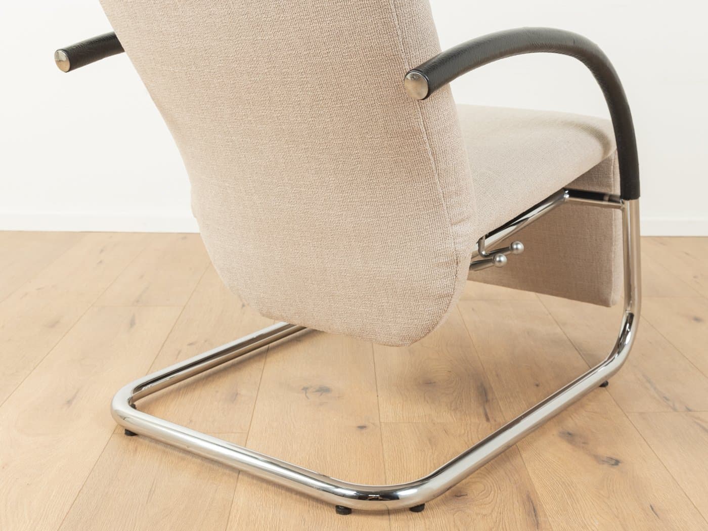 Fotel Fino, beżowy, stal chromowana, proj. F. Fertig, Niemcy, lata 80. - 285309