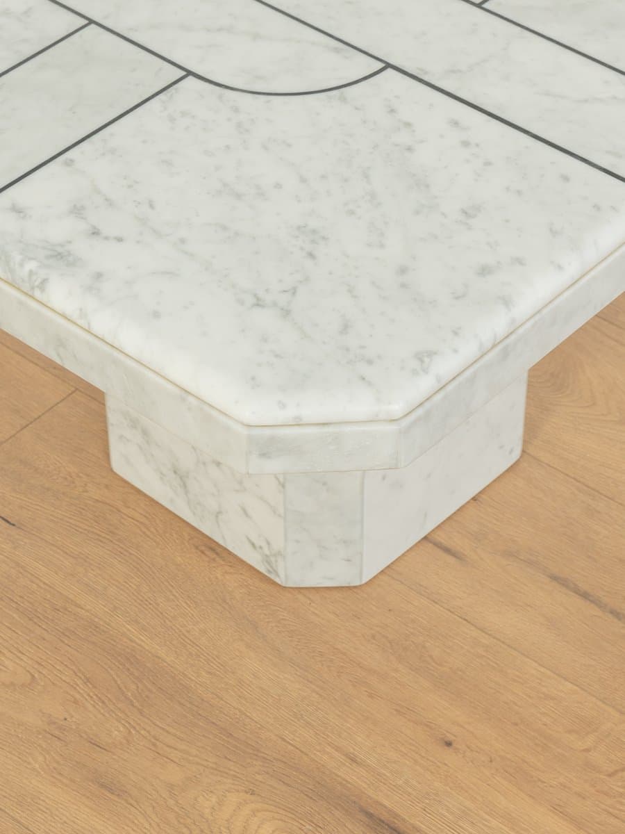 Stolik kawowy, marmur szary, Niemcy, lata 80. - 285293