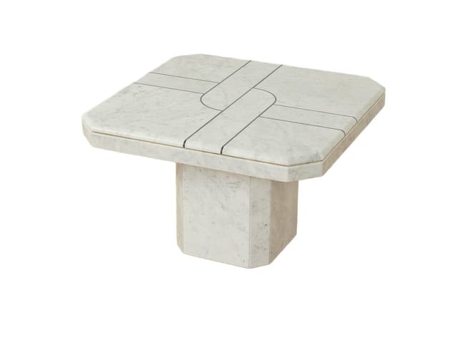 Stolik kawowy, marmur szary, Niemcy, lata 80. - WYMIARY