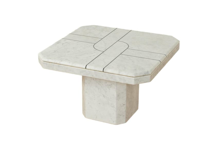 Stolik kawowy, marmur szary, Niemcy, lata 80.