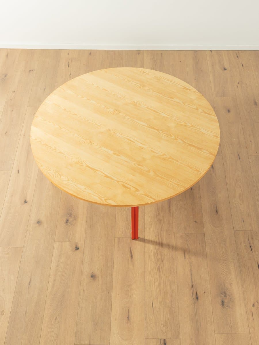 Coffee Table, brown ash, red steel, Germany, 1980s. - 285232