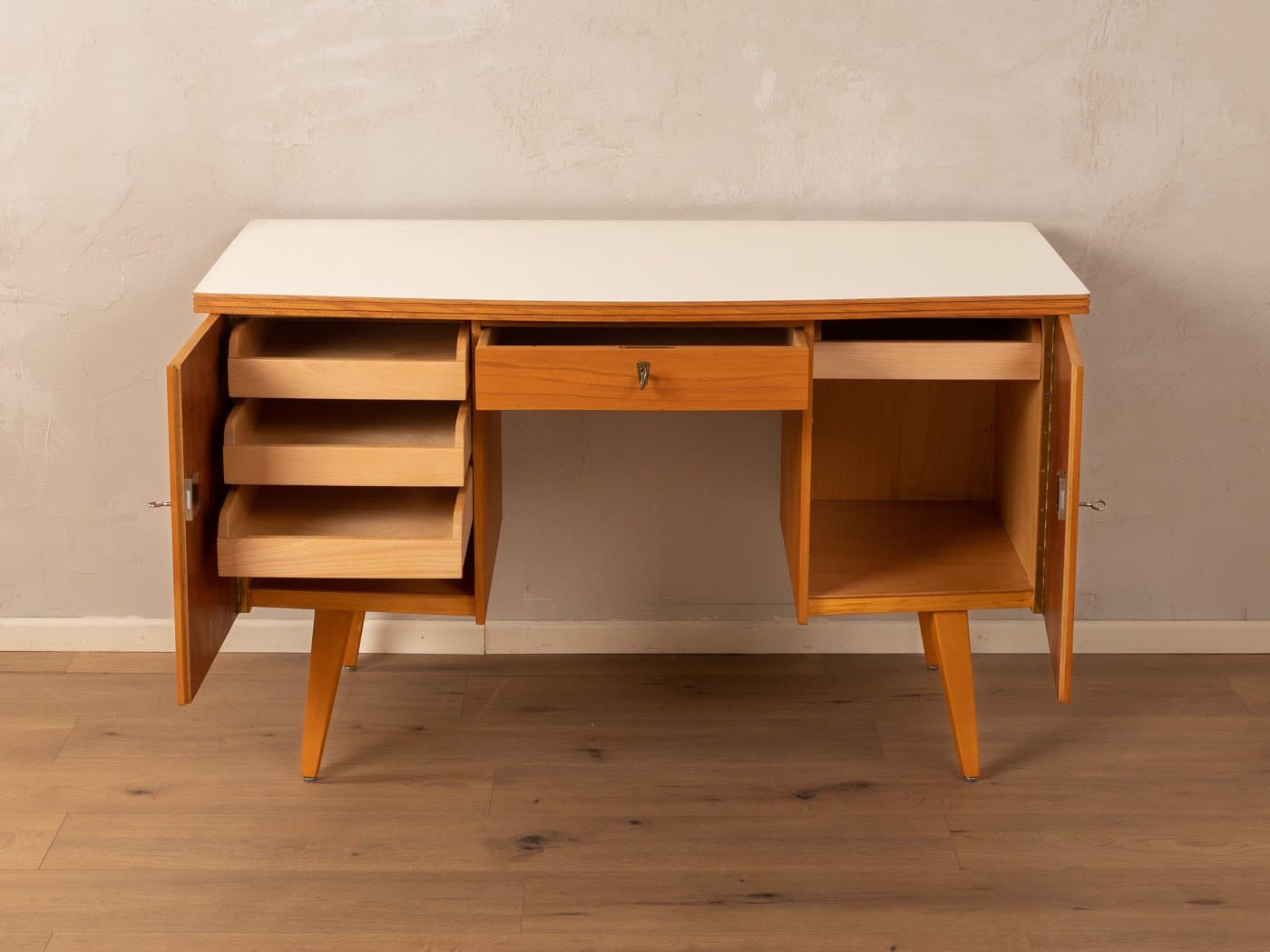 Desk, brown ash, Germany, 1950s - 285224