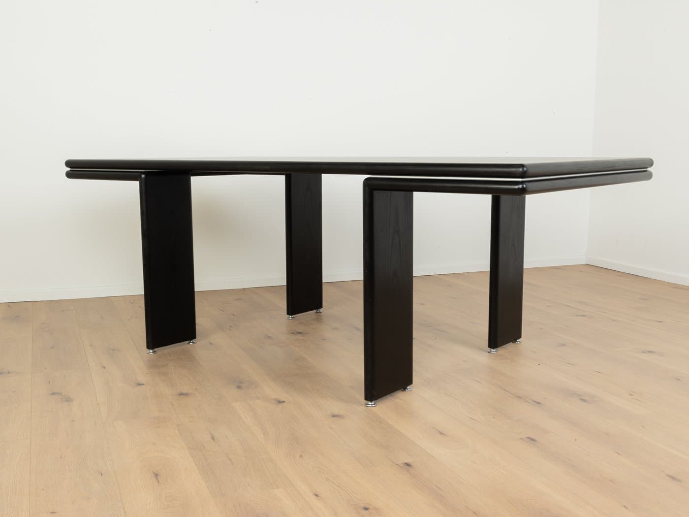 Desk, black ash, aluminum, Germany, 1980s - 285201