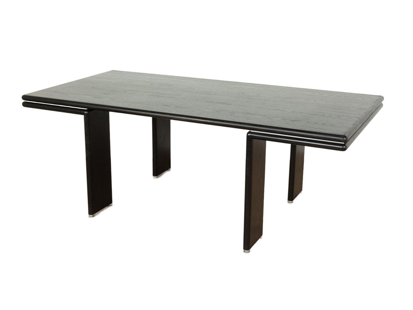 Desk, black ash, aluminum, Germany, 1980s