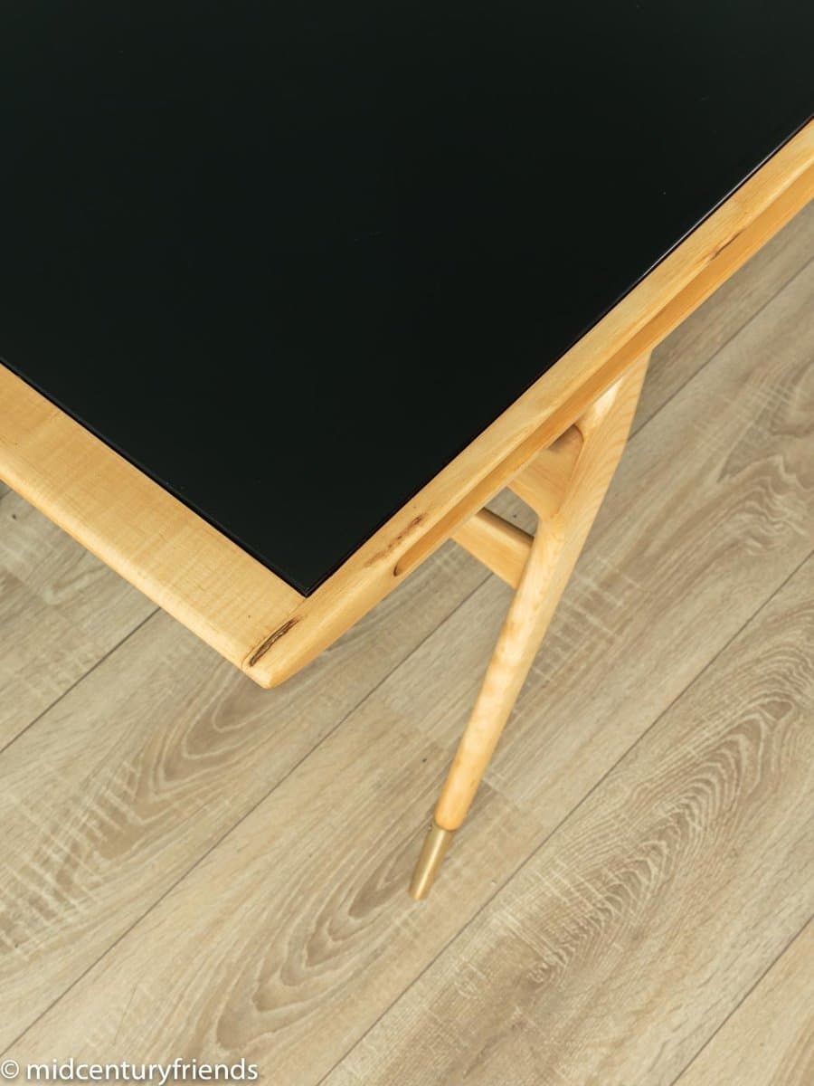Coffee table, black glass, brown ash, 1960s. - 285188