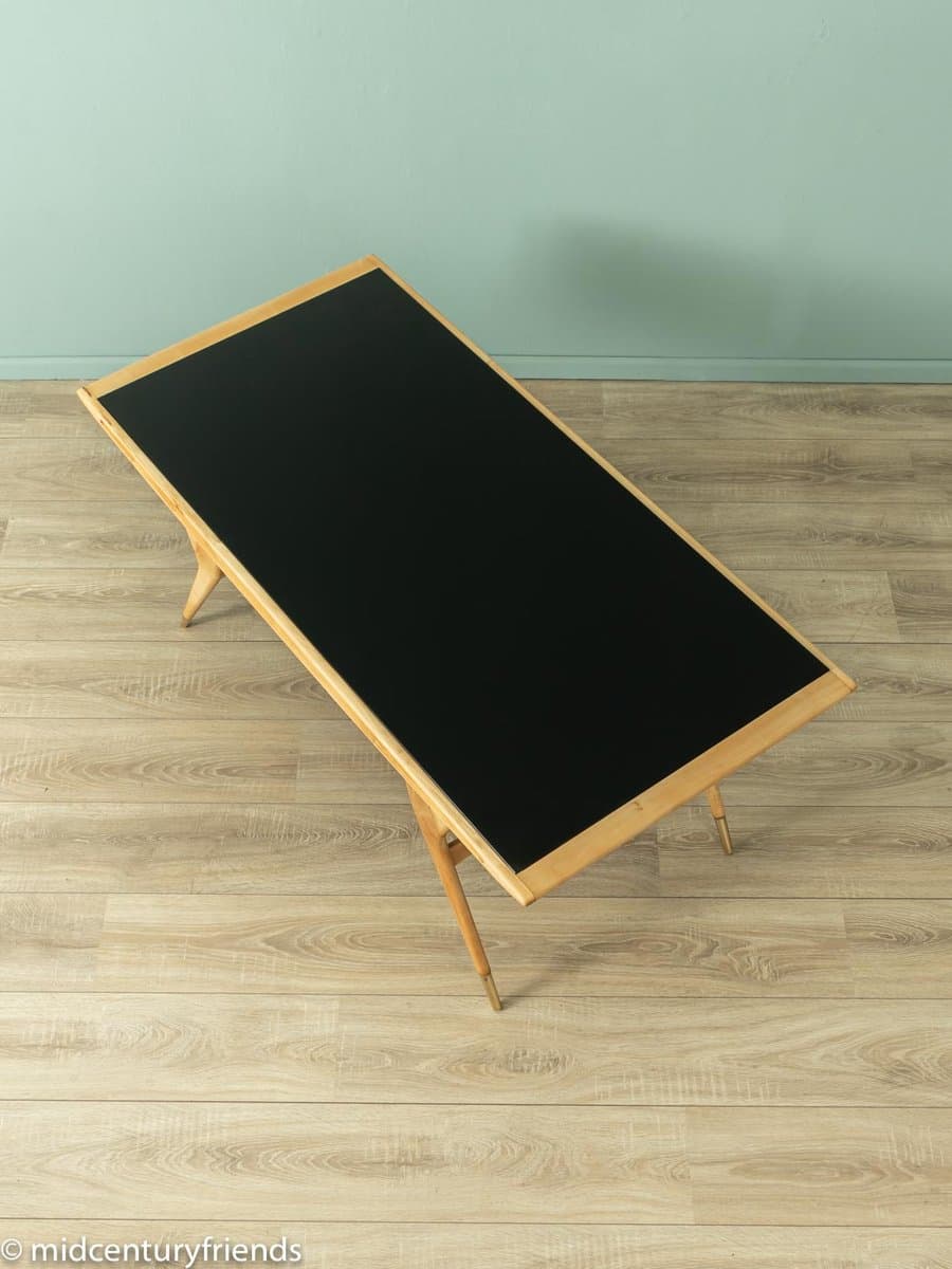 Coffee table, black glass, brown ash, 1960s. - 285187