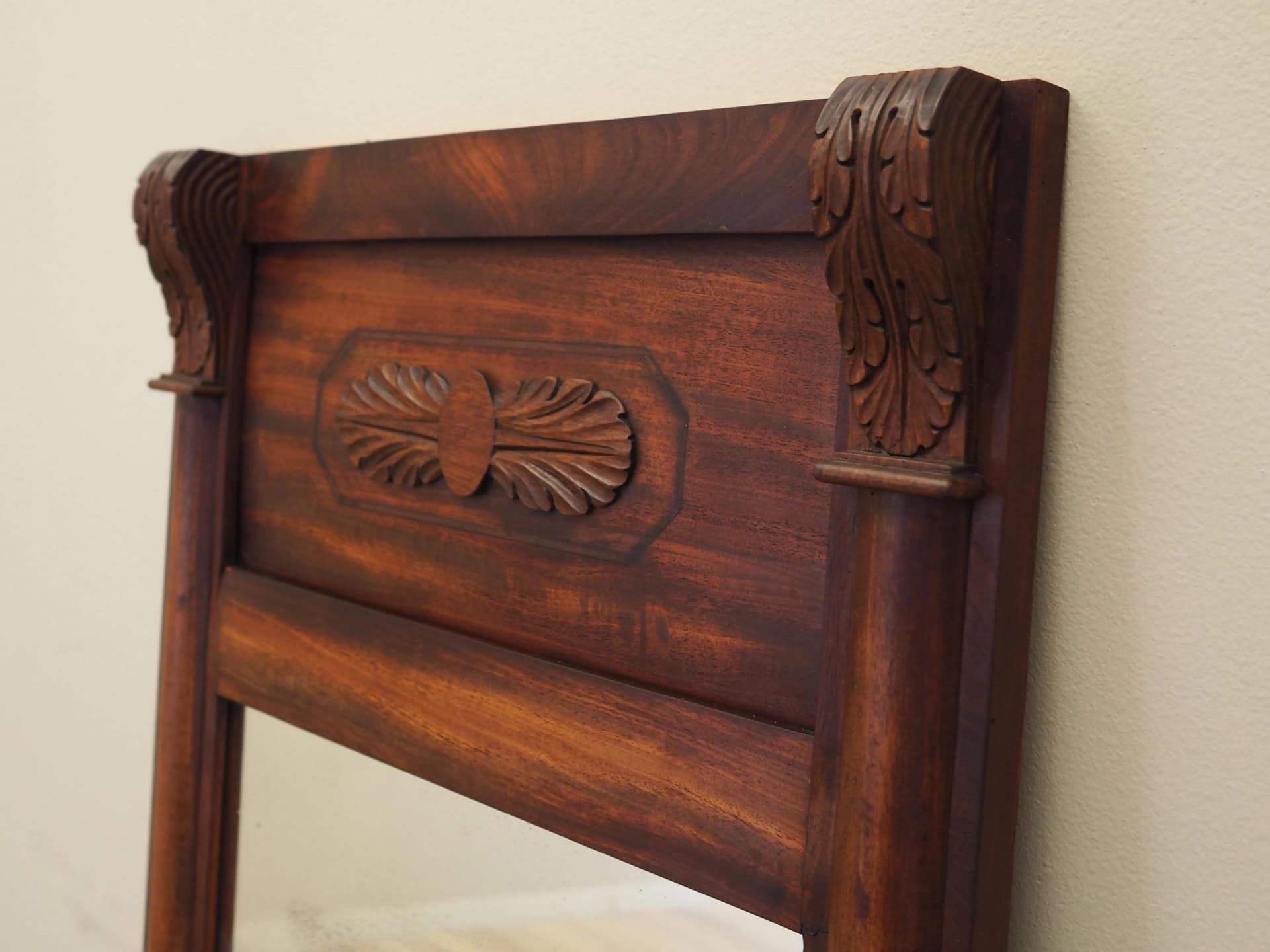 Wall mirror, dark brown wood, Denmark, 1970s. - 21170
