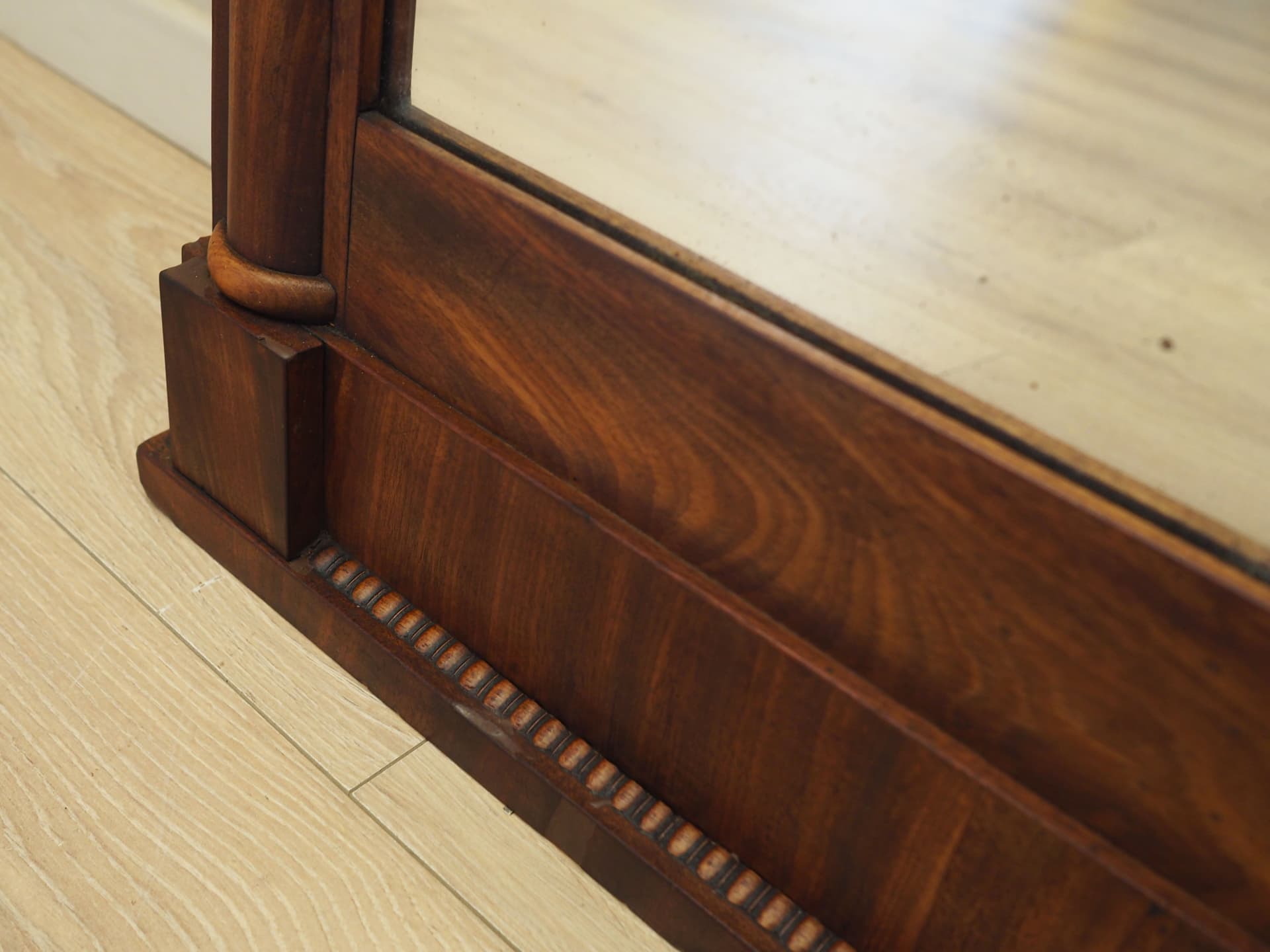 Wall mirror, dark brown wood, Denmark, 1970s. - 67488