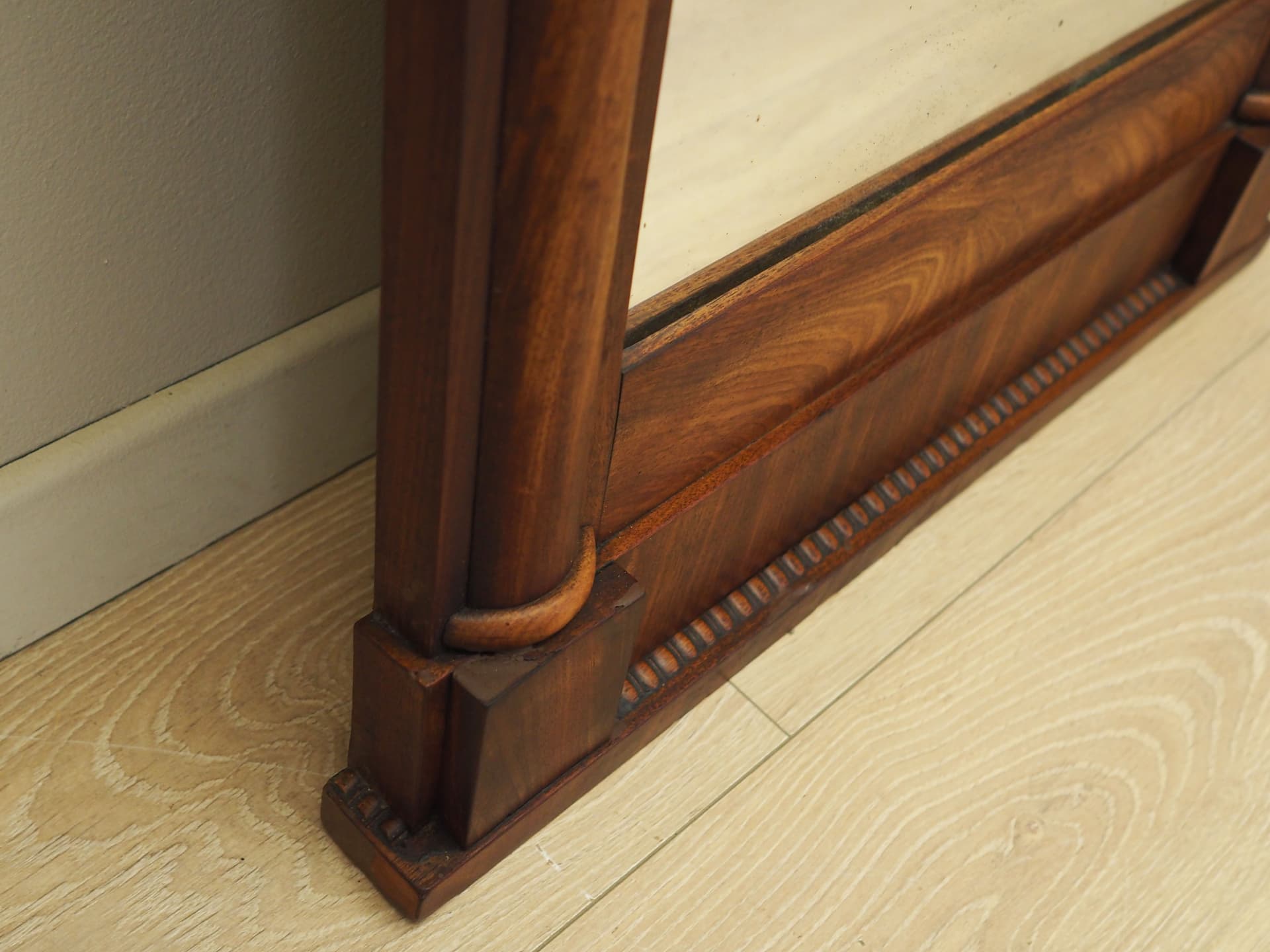 Wall mirror, dark brown wood, Denmark, 1970s. - 67490