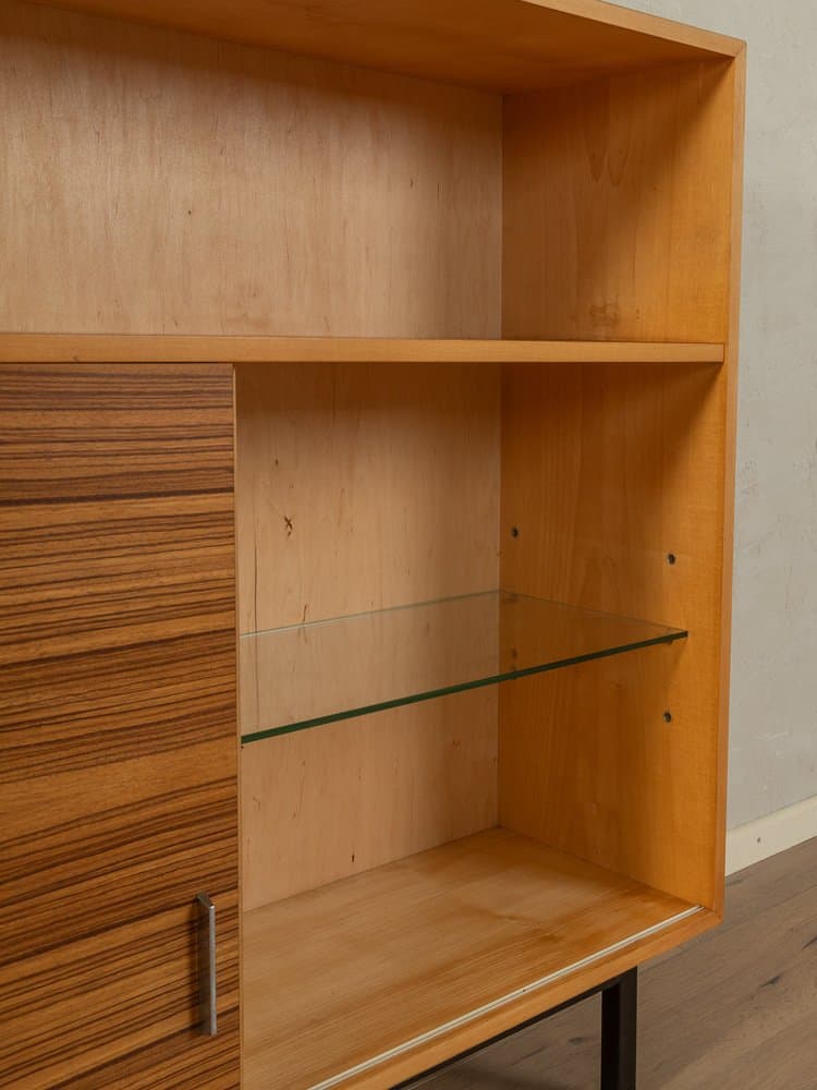 Komoda, brązowy, drewno stal szkło, Niemcy, lata 50. - 285182