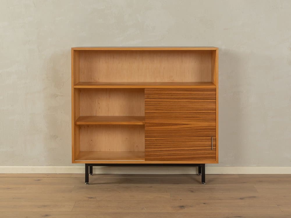 Komoda, brązowy, drewno stal szkło, Niemcy, lata 50. - 285183