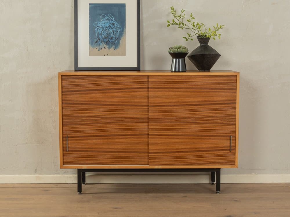 Komoda, brązowy, drewno, stal czarna, Niemcy, lata 50. - 285161