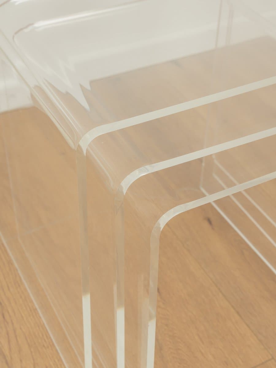 Zestaw trzech stolików pomocniczych, transparentny akryl, Niemcy, lata 60. - 285148