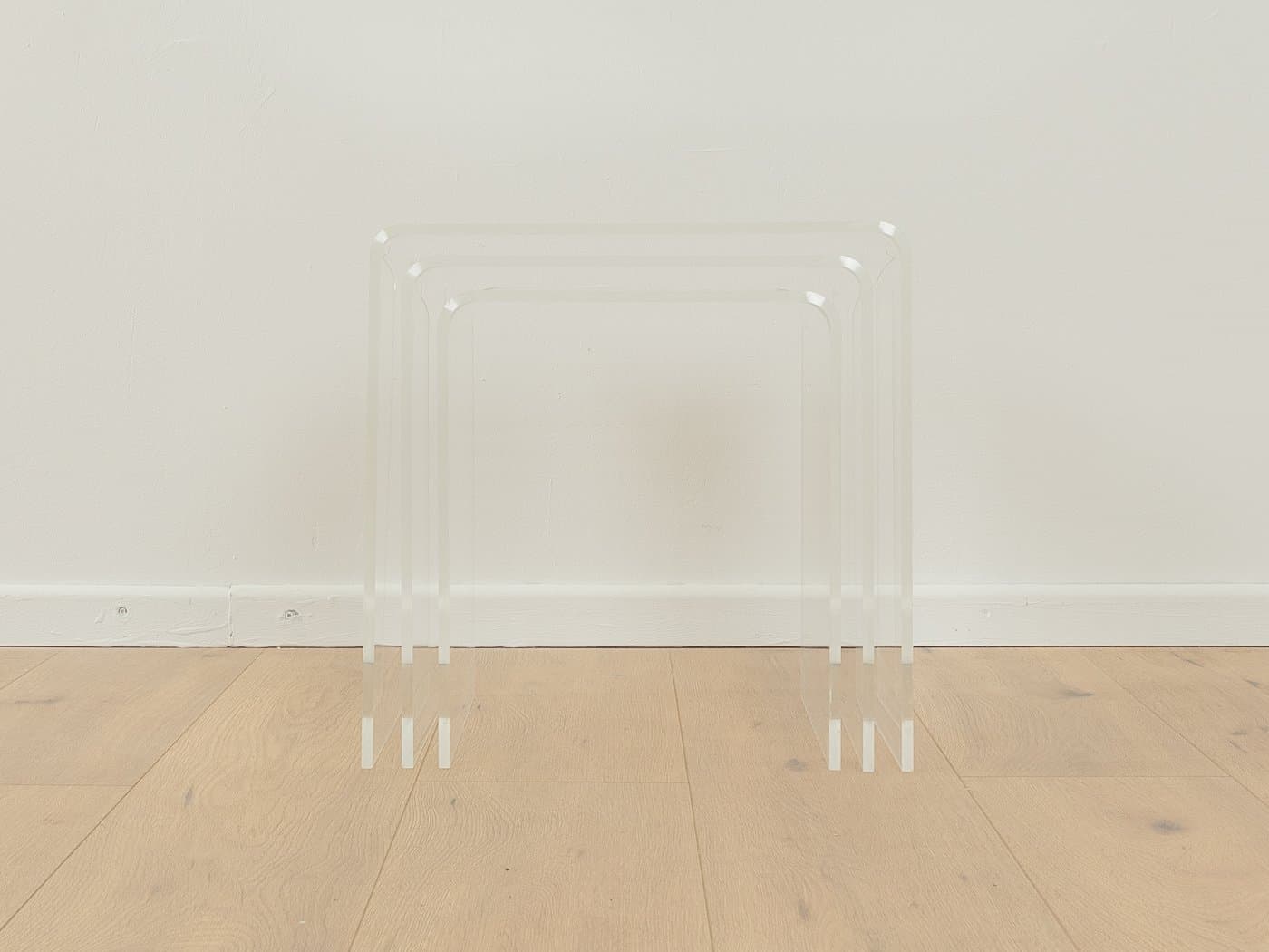 Zestaw trzech stolików pomocniczych, transparentny akryl, Niemcy, lata 60. - 285146