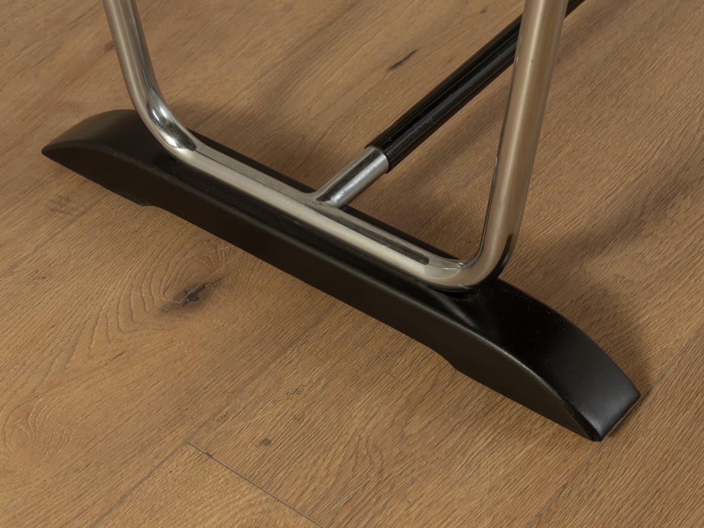 Stolik kawowy, stal nierdzewna czarna, Formica kremowa, Niemcy, lata 60. - 285100