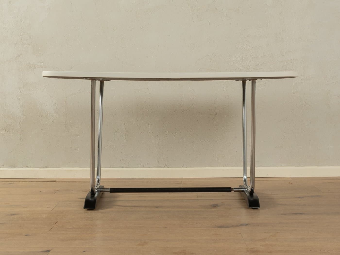 Stolik kawowy, stal nierdzewna czarna, Formica kremowa, Niemcy, lata 60. - 285098