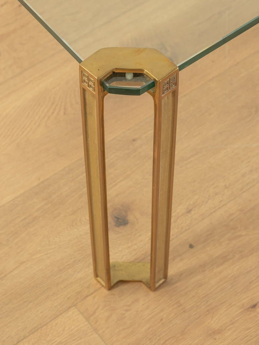 Zestaw dwóch stolików kawowych T 24, szkło transparentne, mosiądz, proj. P. Ghyczy, Holandia, lata 70. - 285063