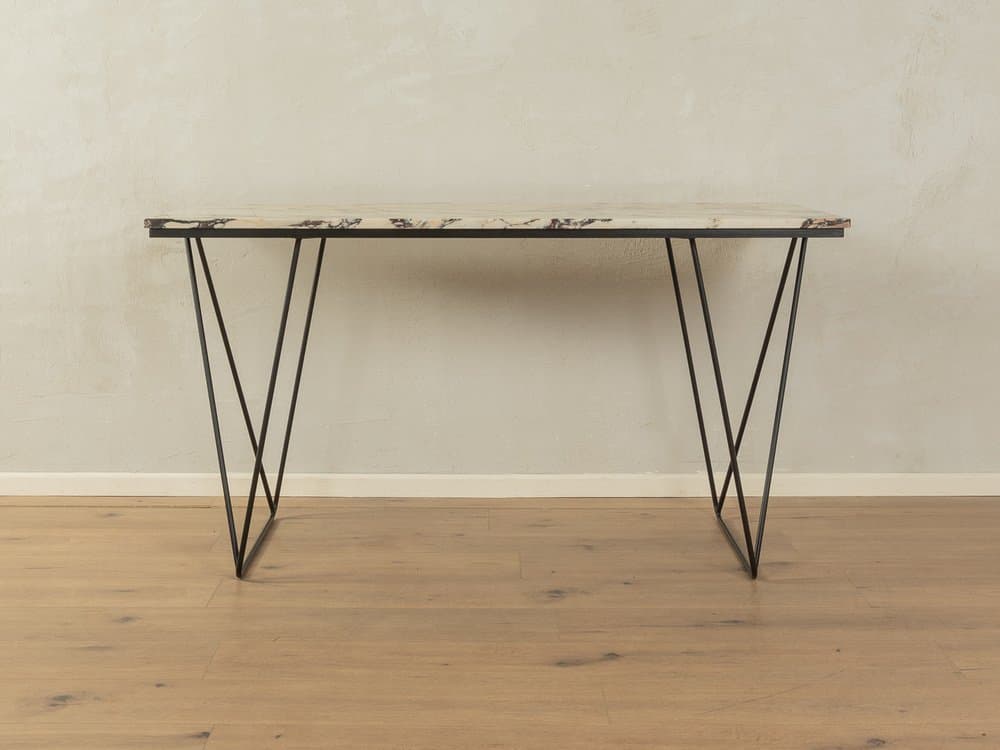 Desk, beige marble, black steel, Germany, 1960s. - 285036