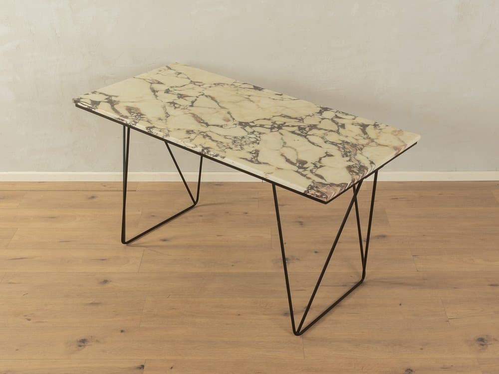 Desk, beige marble, black steel, Germany, 1960s. - 285041