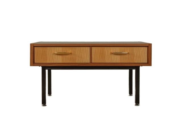 Komoda, teak, jesion, stal czarna, Niemcy, lata 60. - WYMIARY