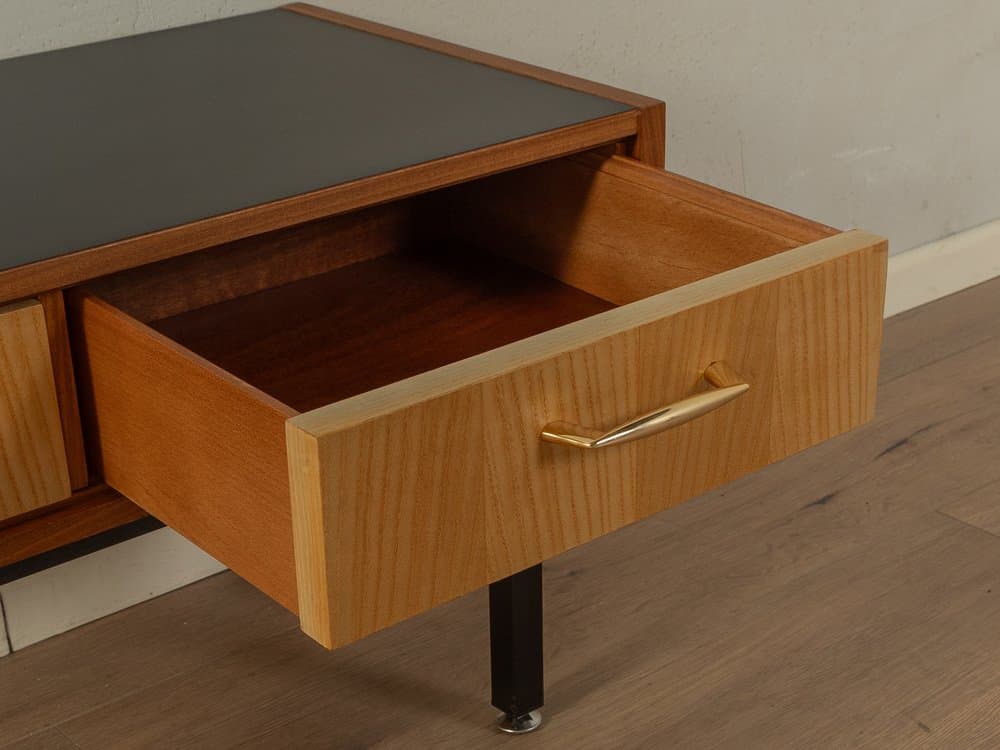 Komoda, teak, jesion, stal czarna, Niemcy, lata 60. - 285016