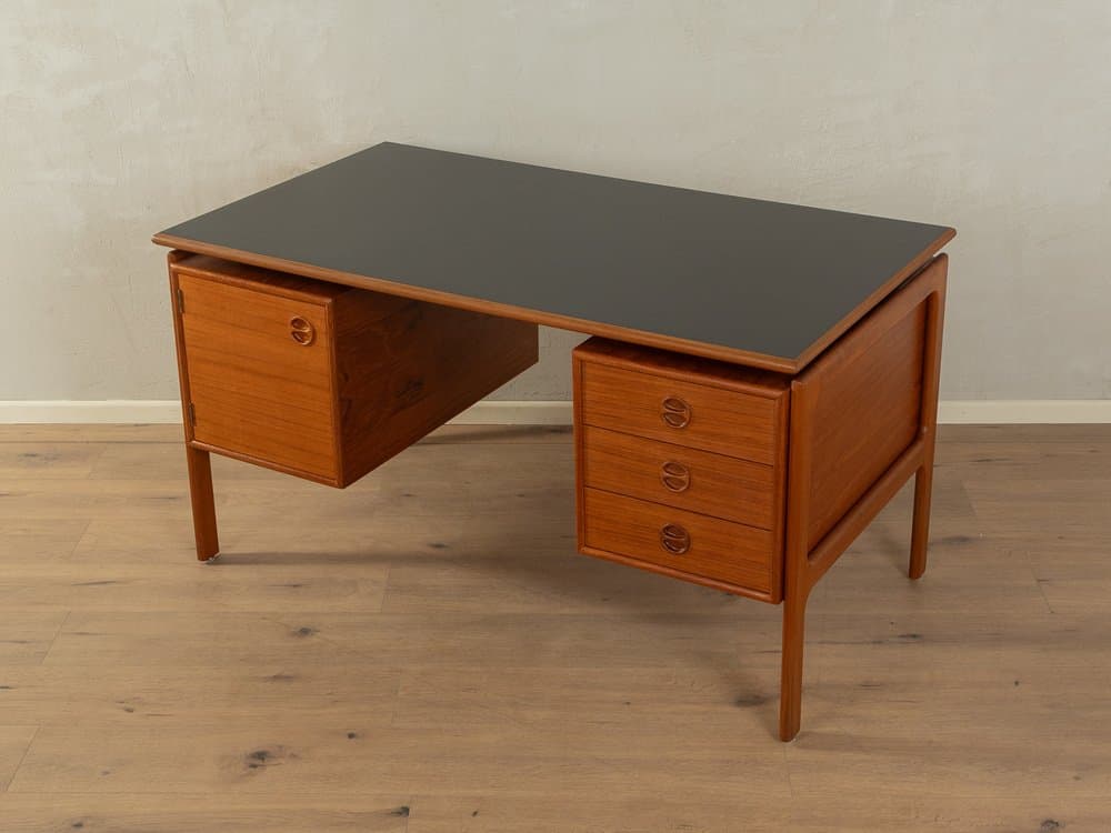 Desk, brown teak, black Formica top, by A. Vodder, Denmark, 1960s. - 284920