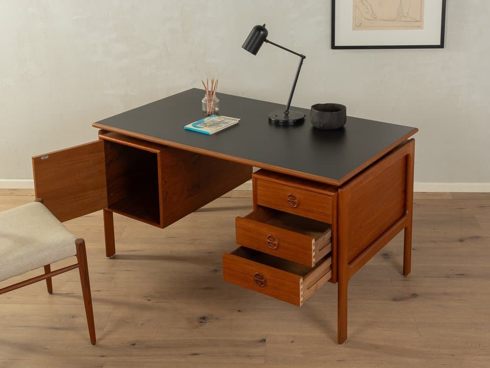 Desk, brown teak, black Formica top, by A. Vodder, Denmark, 1960s. - 284921