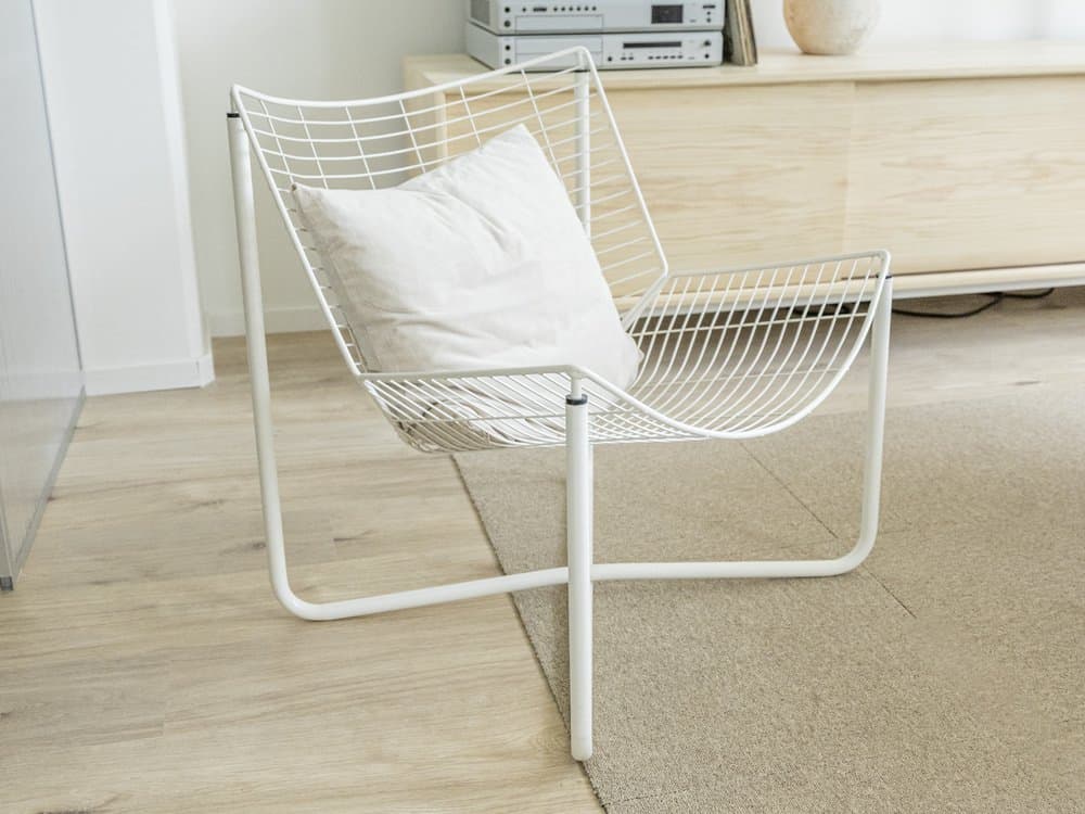 Fotel Järpen, metal biały, proj. N. Gammelgaard, Ikea, Szwecja, lata 80. - 284903