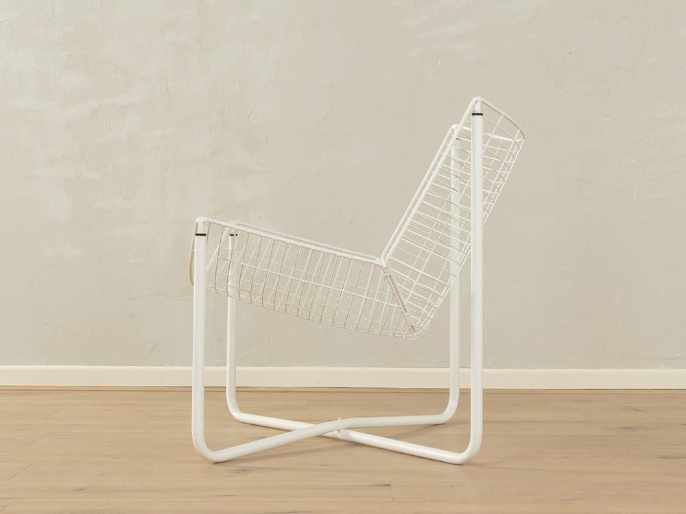 Fotel Järpen, metal biały, proj. N. Gammelgaard, Ikea, Szwecja, lata 80. - 284904