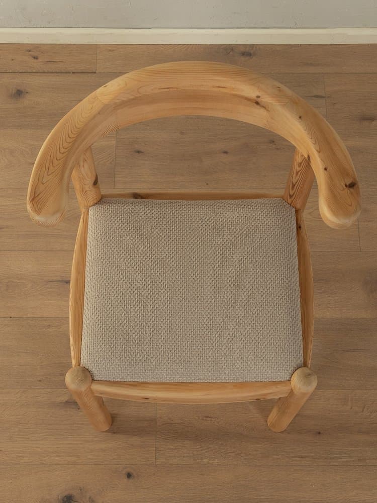 Krzesło jadalniane, brązowy, drewno, tkanina beżowa, Vamdrup Stolefabrik, Dania, lata 60. - 284885