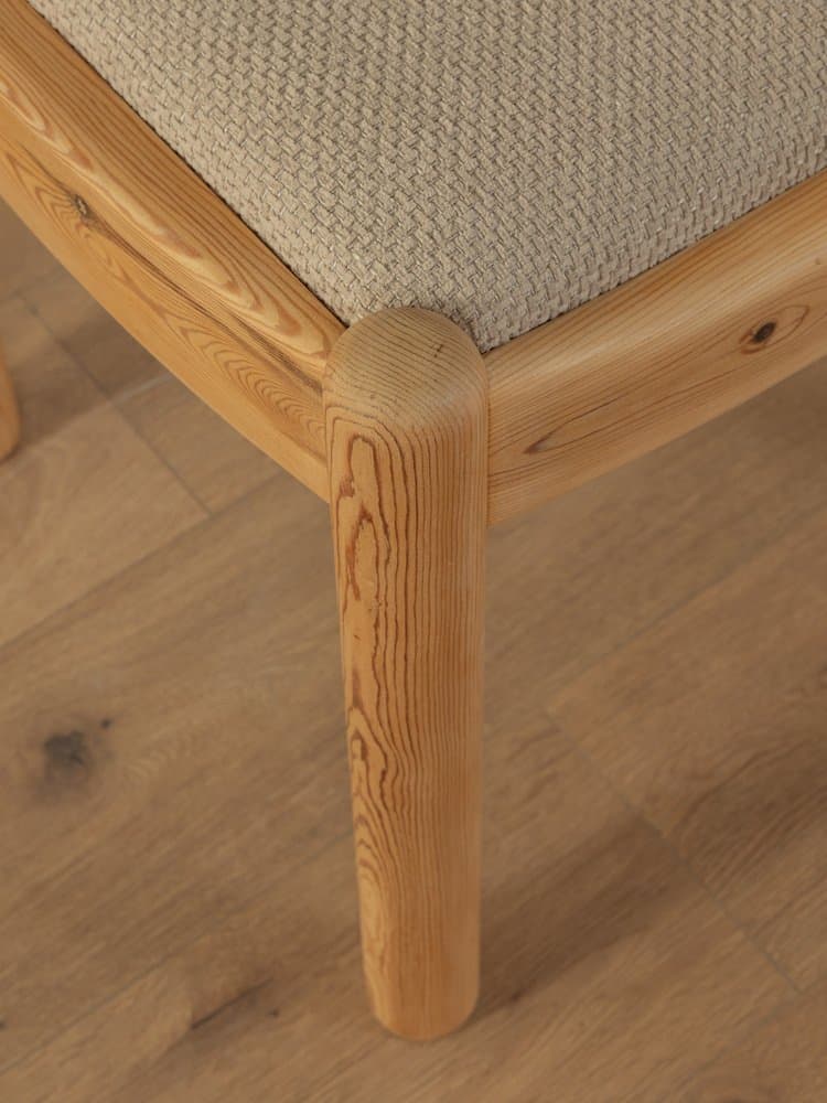 Krzesło jadalniane, brązowy, drewno, tkanina beżowa, Vamdrup Stolefabrik, Dania, lata 60. - 284888