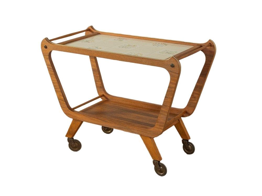 Barek na kółkach, brązowy, drewno, Niemcy, lata 50.