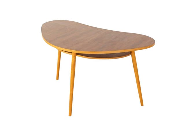 Stolik boczny Kidney, brązowy, buk, Niemcy, lata 50. - WYMIARY