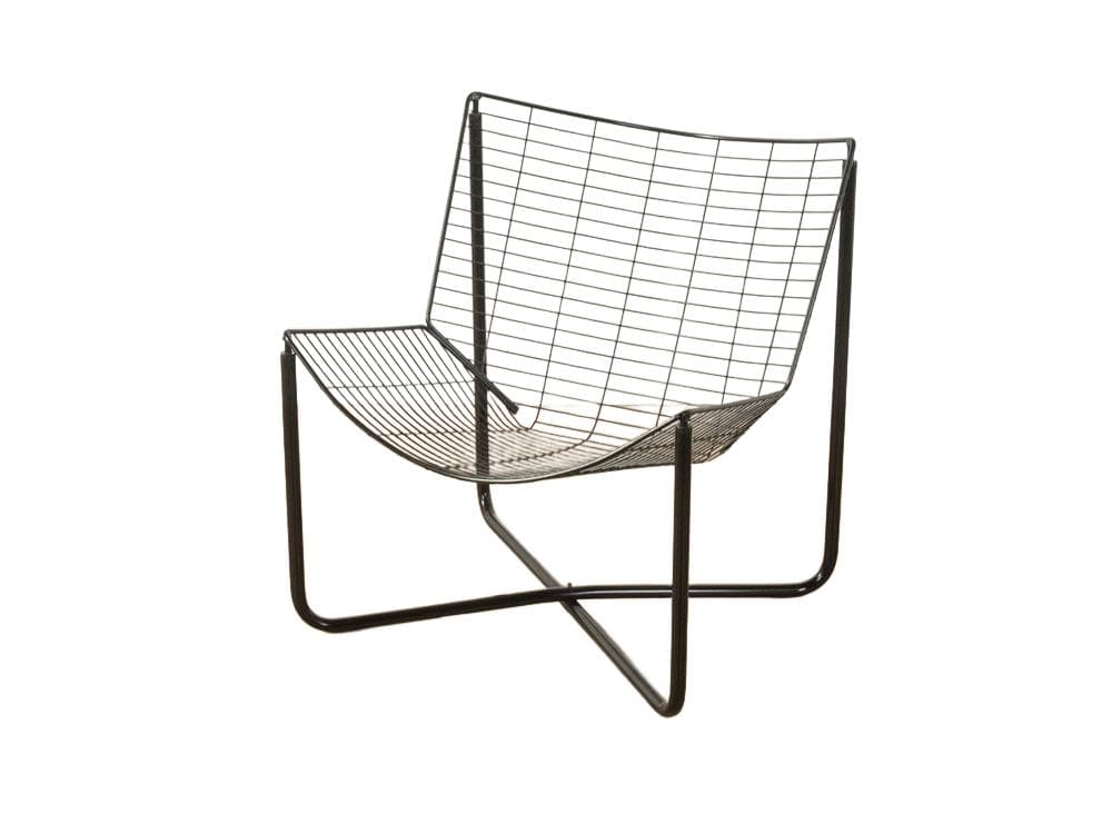 Fotel Järpen, metal czarny, proj. N. Gammelgaard, Ikea, Szwecja, lata 80.