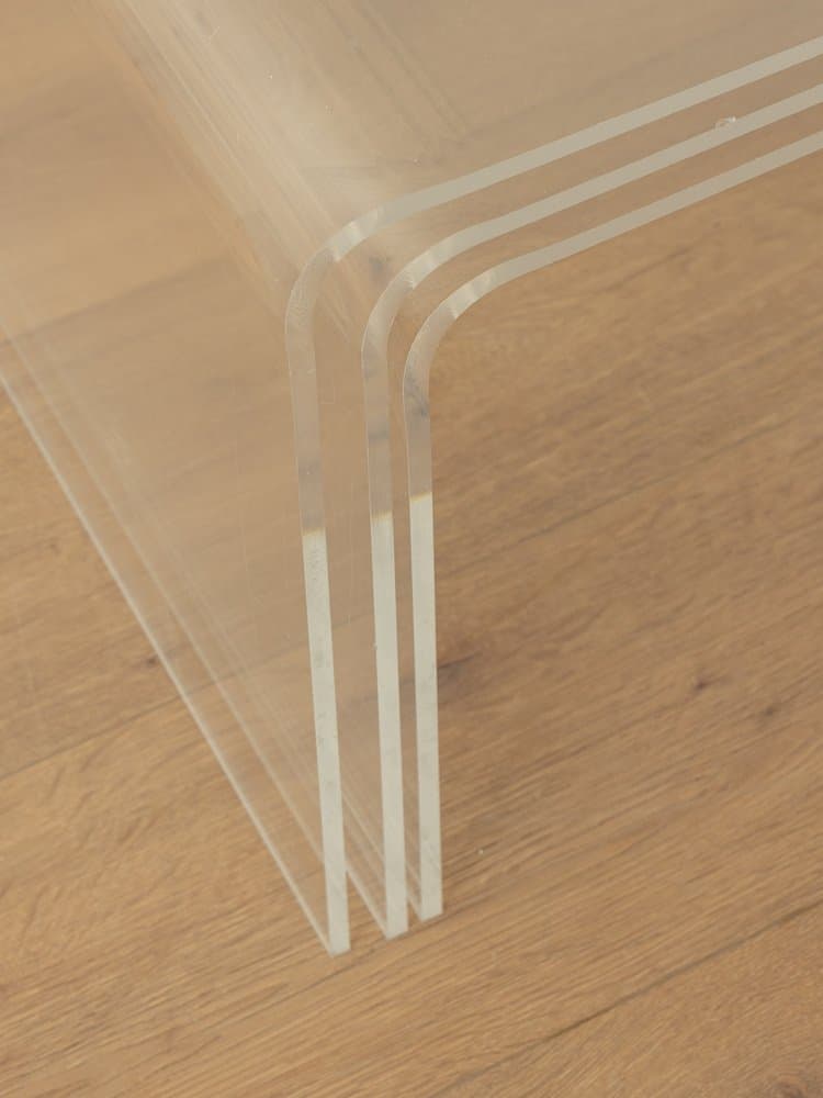 Zestaw trzech stolików pomocniczych, transparentny akryl, Niemcy, lata 60. - 284771