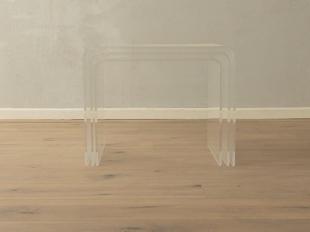 Zestaw trzech stolików pomocniczych, transparentny akryl, Niemcy, lata 60. - 284775