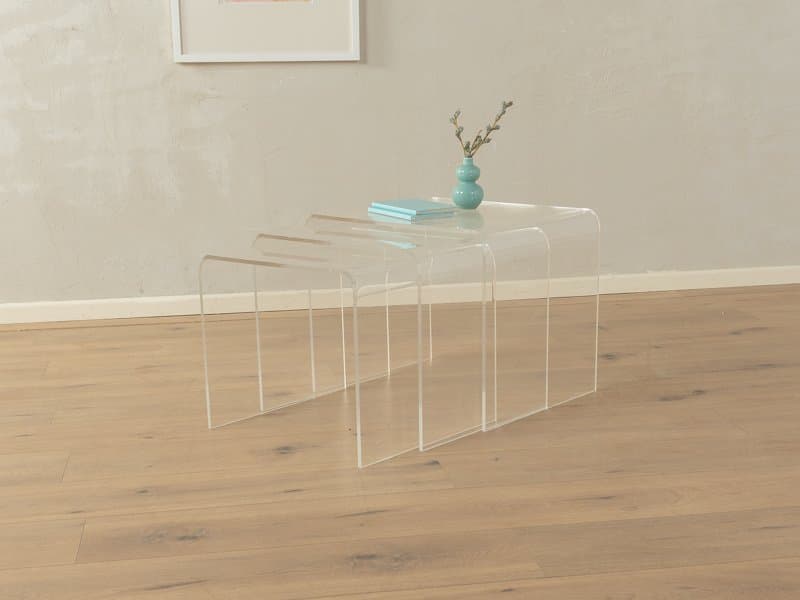 Zestaw trzech stolików pomocniczych, transparentny akryl, Niemcy, lata 60. - 284773