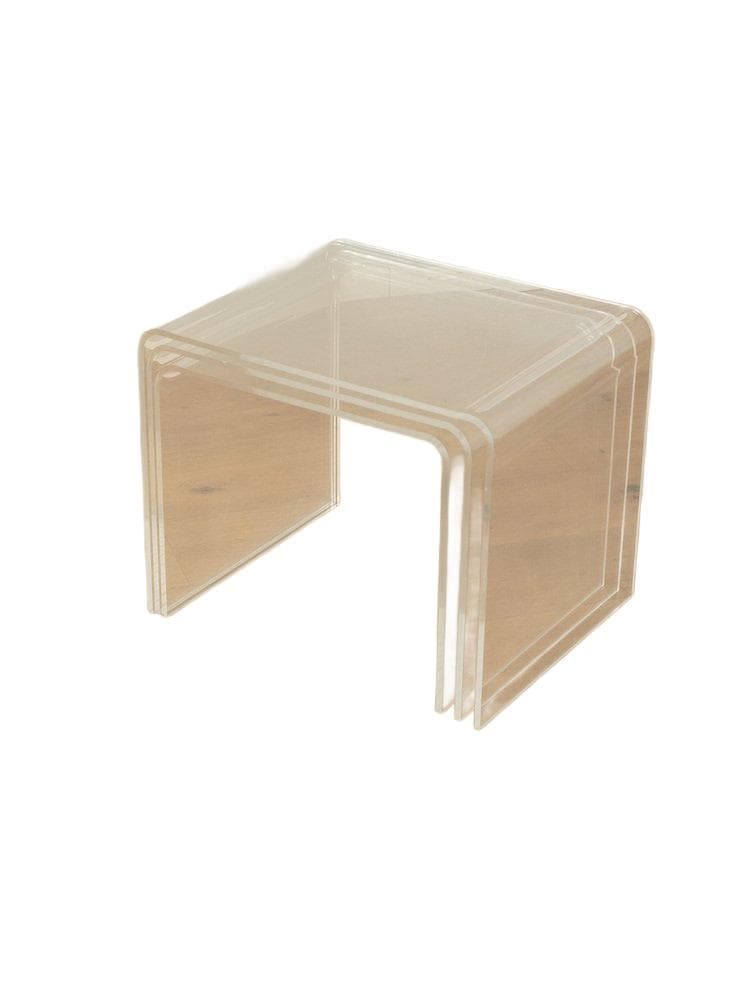 Zestaw trzech stolików pomocniczych, transparentny akryl, Niemcy, lata 60.