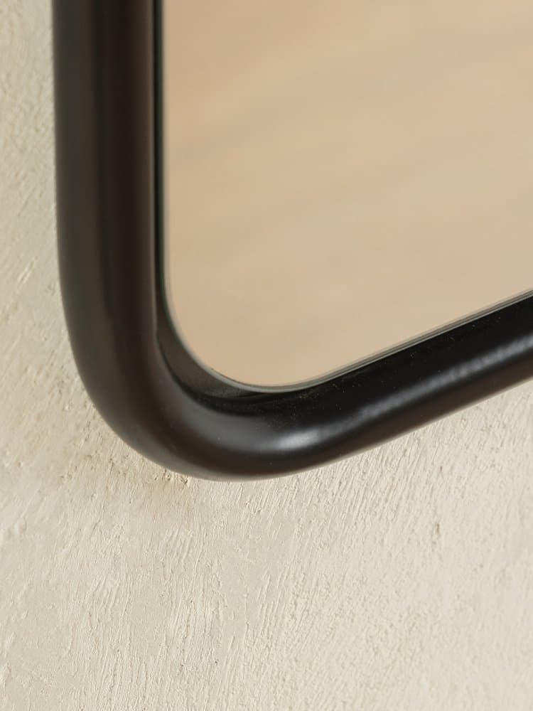 Lustro ścienne Postmodern, szkło czarne, Niemcy, lata 80. - 284766