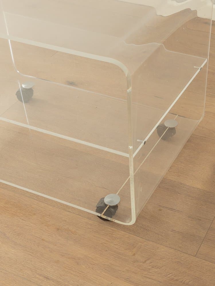 Stolik boczny, transparentny, szkło akrylowe, Niemcy, lata 60. - 284762