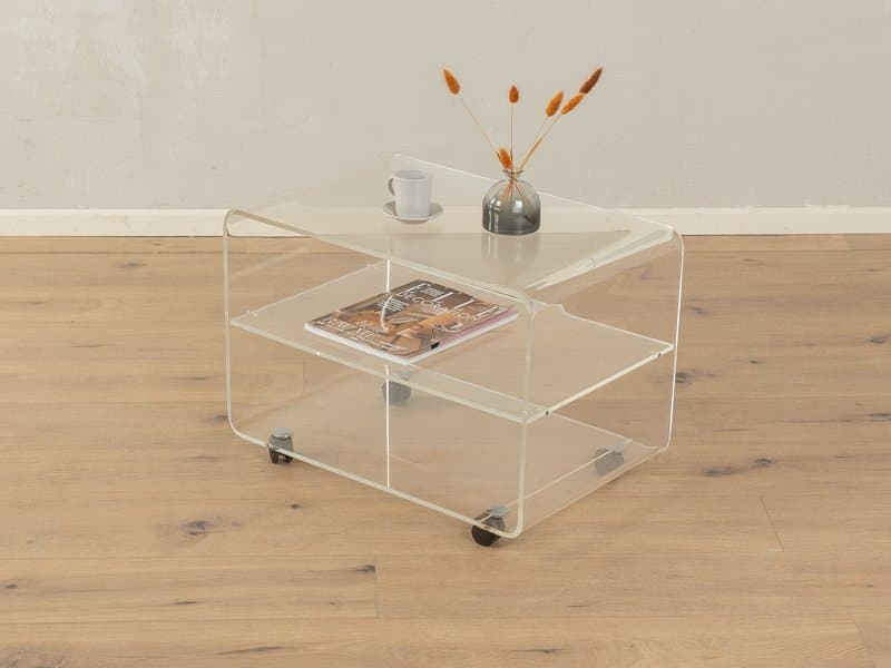 Stolik boczny, transparentny, szkło akrylowe, Niemcy, lata 60. - 284759