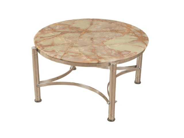 Coffee Table, brown onyx, stainless steel, Germany, 1970s. - DIMENSION