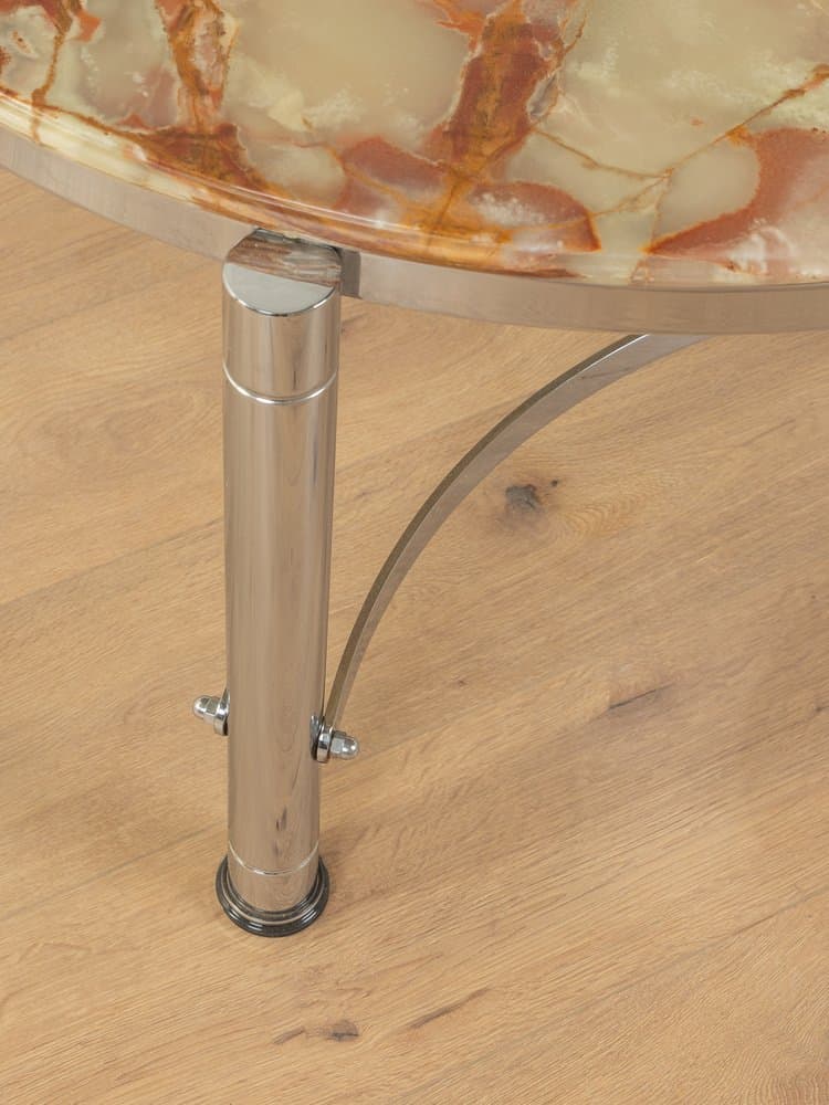 Coffee Table, brown onyx, stainless steel, Germany, 1970s. - 284754